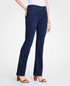 Ann Taylor Curvy Performance Stretch Boot Cut Jeans In Classic Mid Indigo Wash