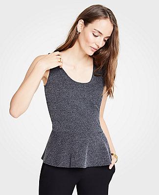 Ann Taylor Marled Sleeveless Peplum Top