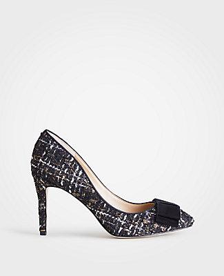 Ann Taylor Skyler Tweed Bow Pumps