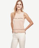 Ann Taylor Ruffle Front Shell
