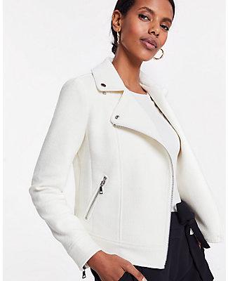 Ann Taylor Textured Tweed Moto Jacket