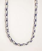 Ann Taylor Tweed Pearlized Station Necklace