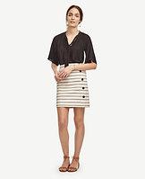 Ann Taylor Striped Side Button Skirt