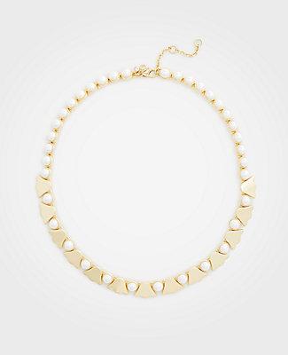 Ann Taylor Pearlized Leaf Necklace