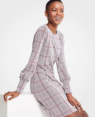 Ann Taylor Plaid Cuffed Dress