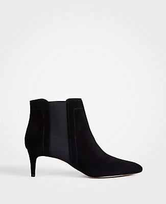 Ann Taylor Olena Suede Kitten Heel Booties