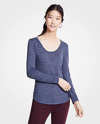Ann Taylor Scoop Neck Long Sleeve Tee