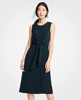 Ann Taylor Tie Front Midi Dress