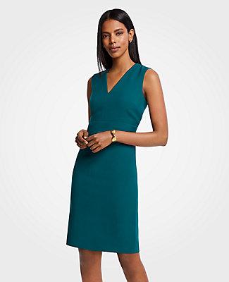 Ann Taylor Doubleweave V-neck Sheath Dress