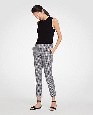 Ann Taylor The Gingham Ruffle Crop Pant