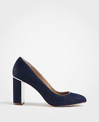 Ann Taylor Kaia Denim Block Heels