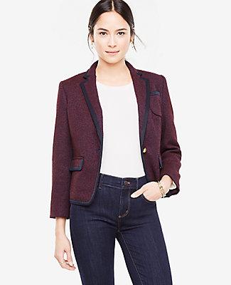 Ann Taylor Tipped Tweed Newbury Blazer