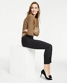 Ann Taylor Lace Hem Performance Stretch Skinny Jeans
