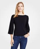 Ann Taylor Boatneck Pleated Sleeve Sweater