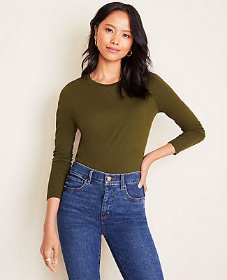 Ann Taylor Pima Cotton Long Sleeve Tee