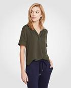 Ann Taylor Piped V-neck Tee