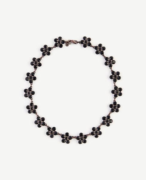 Ann Taylor Round Crystal Floral Necklace