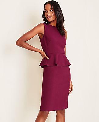 Ann Taylor Doubleweave Peplum Sheath Dress