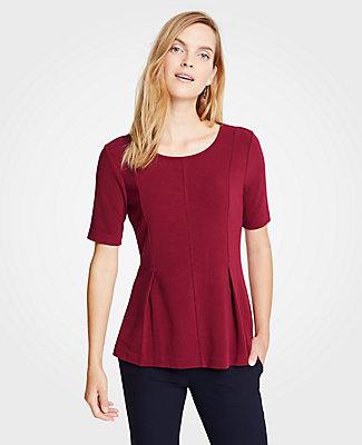 Ann Taylor Textured Short Sleeve Top