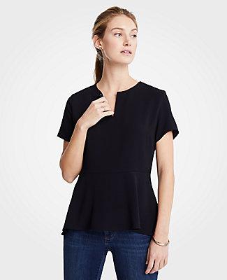 Ann Taylor Keyhole Peplum Top