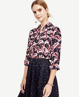 Ann Taylor Fanned Floral Camp Popover