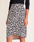 Ann Taylor Spotted Wrap Skirt