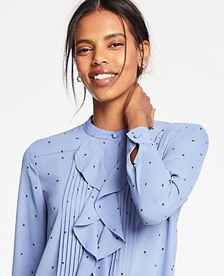 Ann Taylor Ls Icon Blouse In Balle Geo Mini