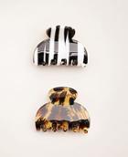 Ann Taylor Animal Print Claw Hair Clip Set