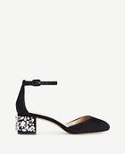 Ann Taylor Haley Studded Suede Block Heels