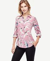 Ann Taylor Bird Silk Blouse