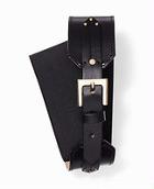 Ann Taylor Wide Stretch Leather Tab Belt