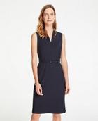Ann Taylor Belted Sheath Dress In Tropical Wool