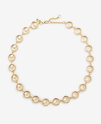 Ann Taylor Halo Pearlized Statement Necklace