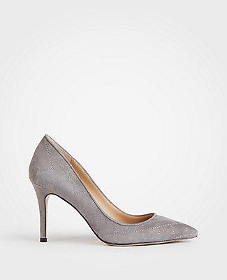 Ann Taylor Luisa Quilted Suede Pumps