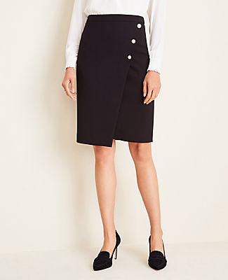Ann Taylor Pearlized Doubleweave Wrap Skirt