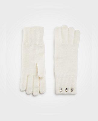 Ann Taylor Crystal Embellished Knit Gloves