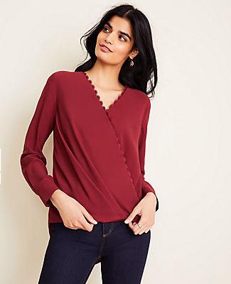 Ann Taylor Lacy Wrap Top
