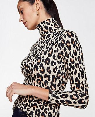 Ann Taylor Spotted Turtleneck Top