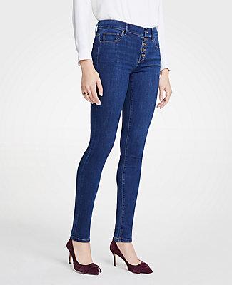 Ann Taylor Modern Button Fly All Day Skinny Jeans