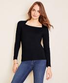 Ann Taylor Ribbed Square Neck Top
