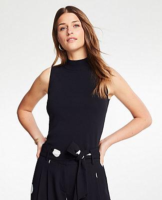 Ann Taylor Mock Neck Sweater Shell