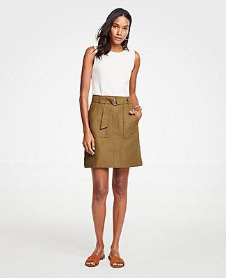 Ann Taylor Belted A-line Skirt