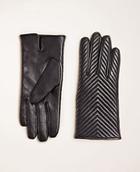 Ann Taylor Chevron Leather Gloves