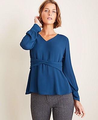 Ann Taylor Twist Front Blouse