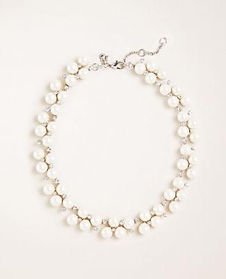 Ann Taylor Pearlized Cluster Statement Necklace