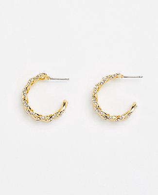 Ann Taylor Metal Chain Hoop Earrings