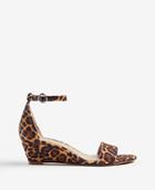 Ann Taylor Giuliana Leopard Print Wedge Sandals