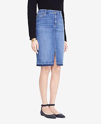 Ann Taylor Slit Denim Pencil Skirt