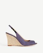 Ann Taylor Aileen Linen Slingback Wedges