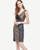 Ann Taylor Oe Slvless Multi Color Sequin Sheath